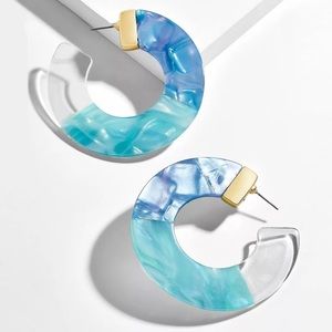 🌟{BOGO}🌟 Tri-Colored Half Hoop Acrylic Earrings